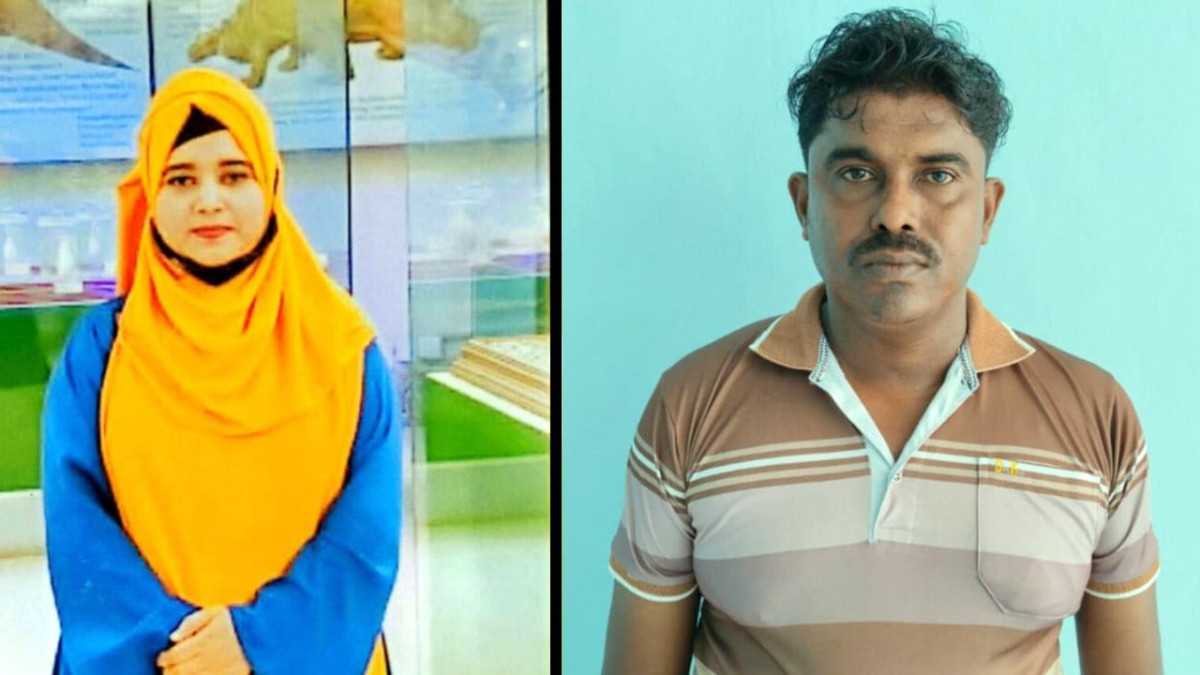 স্ত্রী জান্নাতুল ফেরদৌস, (ডানে) স্বামী সাইফুল ইসলাম (খোকন)