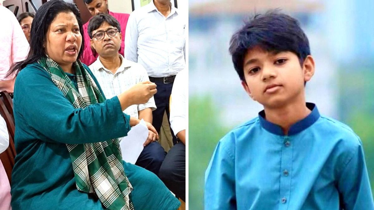 অপ্রতীমের মা অধ্যাপক ড. নাহিদা বেগম, (ডানে) নিহত অপ্রতীম