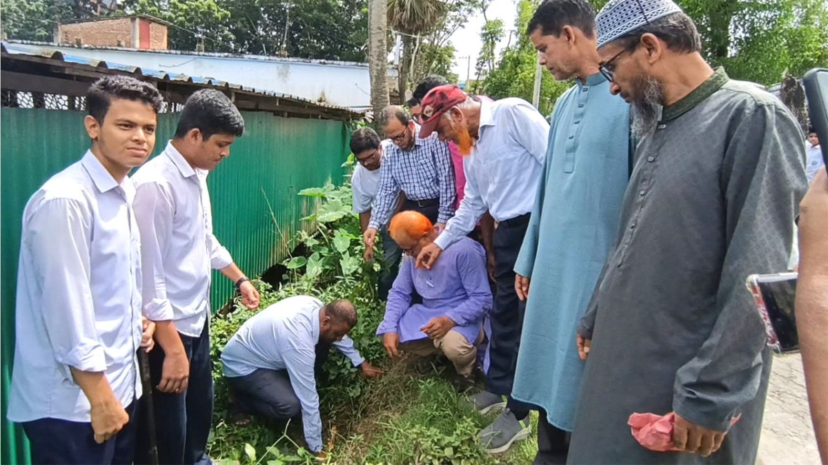 কুমিল্লার মুরাদগনরে শিক্ষার্থীদের নিয়ে সড়কের পাশে তালবীজ রোপণ কর্মসূচি উদ্বোধন করেন অধ্যাপক মোহাম্মদ এনামুল হক খান