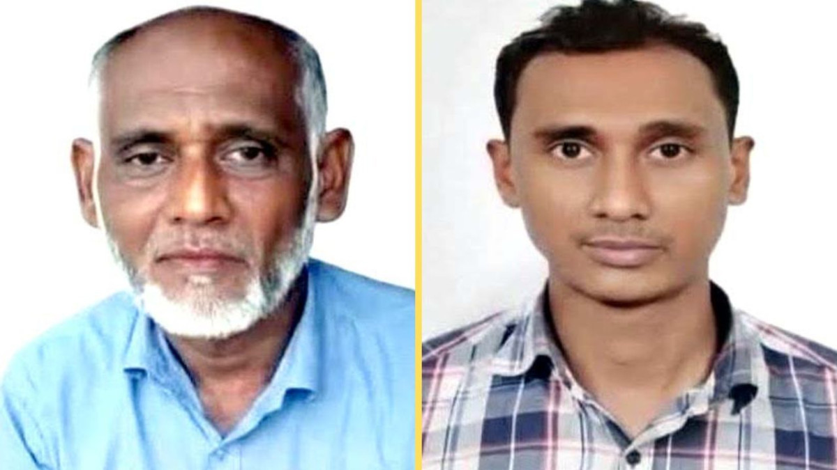 নিহত বাবা আব্দুল সামাদ, (ডানে) অভিযুক্ত ছেলে আনোয়ার