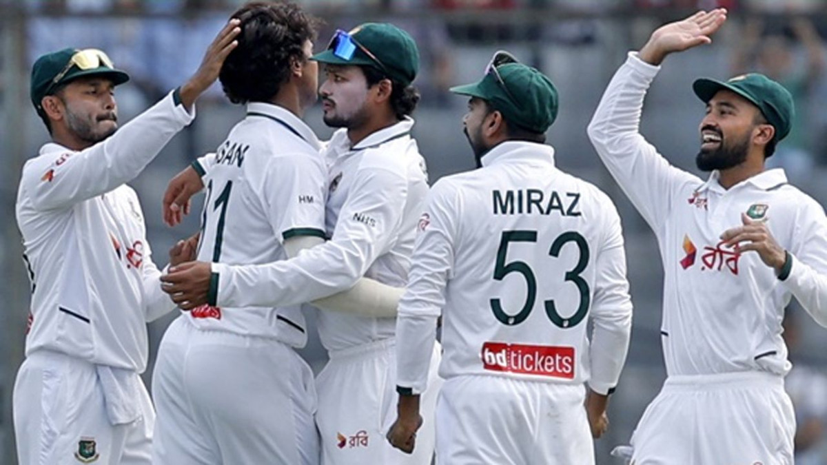 বাংলাদেশ, ওয়েস্ট ইন্ডিজ, মিরপুর টেস্ট, নাঈম হাসান, মেহেদী মিরাজ, শরিফুল ইসলাম, নাজমুল হোসেন শান্ত